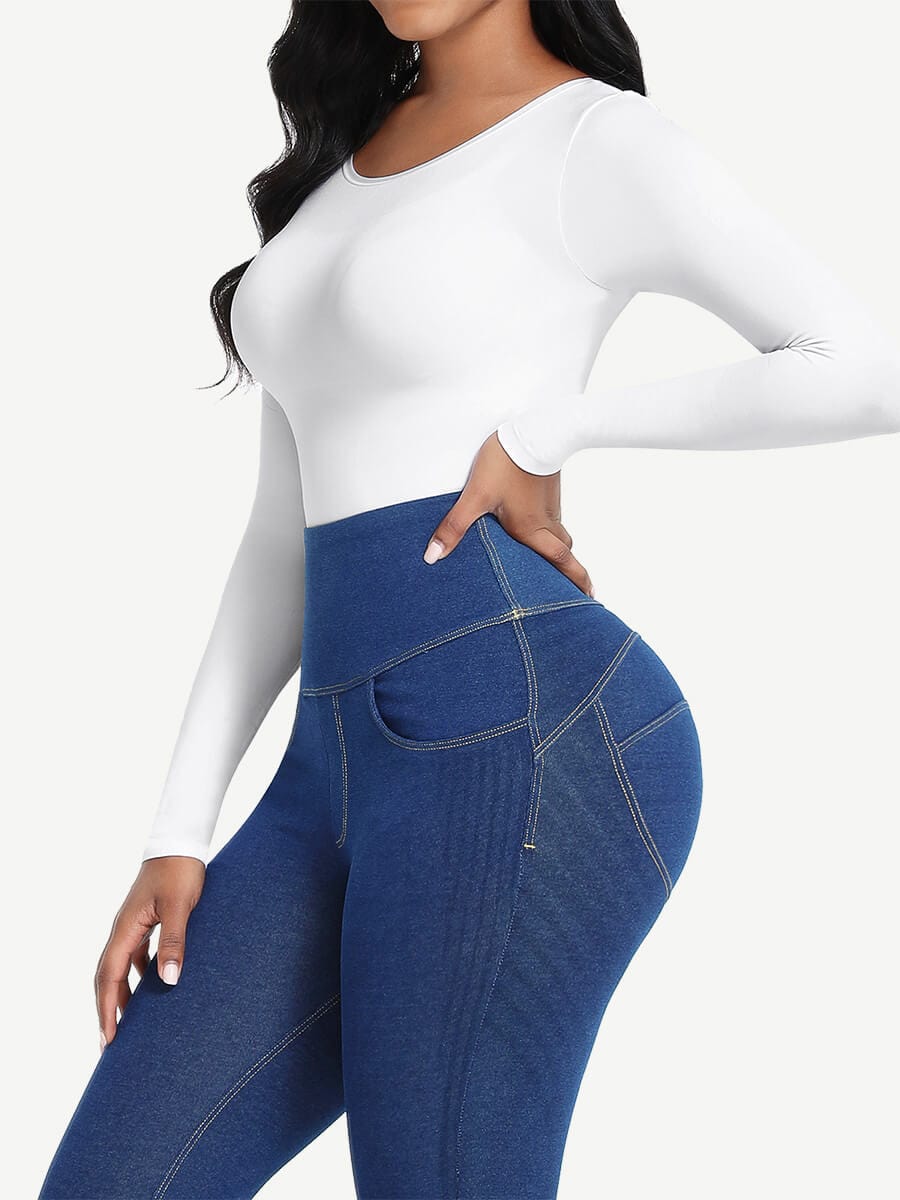 Long Sleeve Slim Corset Bodysuit