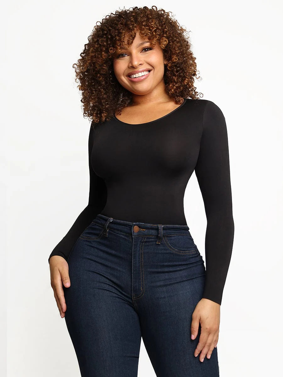 Long Sleeve Slim Corset Bodysuit